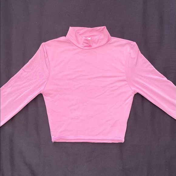 Urban Planet Pink Long Sleeve Crop Top - Picture 2 of 6